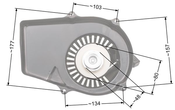 Rozrusznik agregaty chińskie Hecht GG950 2-suw plastikowy zabierak zam. 95003400