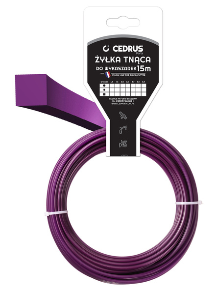Żyłka tnąca 3.0/15m k kwadrat fiolet