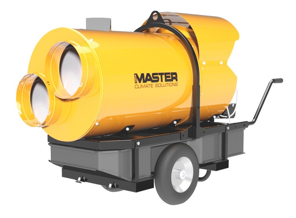 Nagrzewnica olejowa MASTER BV 500-13CR - 117/150 kW -z odprowadzaniem spalin + podwozie jezdne + zbiornik na paliwo - wentylator promieniowy