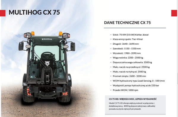 MULTIHOG CX 75  - POJAZD WIELOFUNKCYJNY 