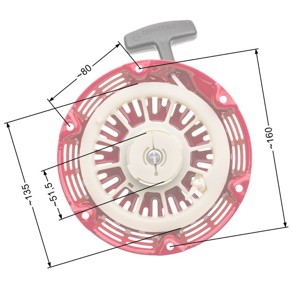 Rozrusznik agregatu chińskiego Lifan Kipor Loncin Zongshen 168 plastikowe zabieraki T2