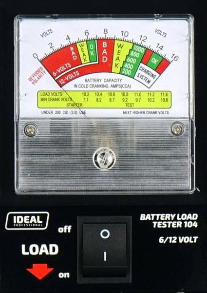 Tester akumulatorów - obciążeniowy IDEAL 6/12V LBT104