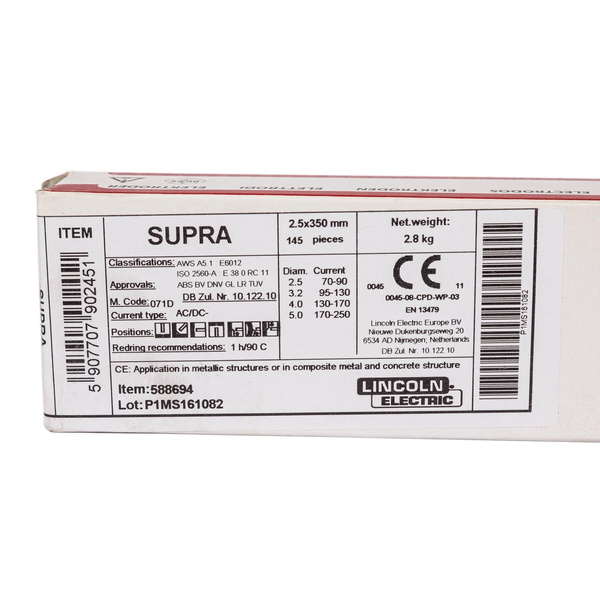 Elektrody rutylowe LINCOLN SUPRA 2,5 x 350 - 2,8 kg