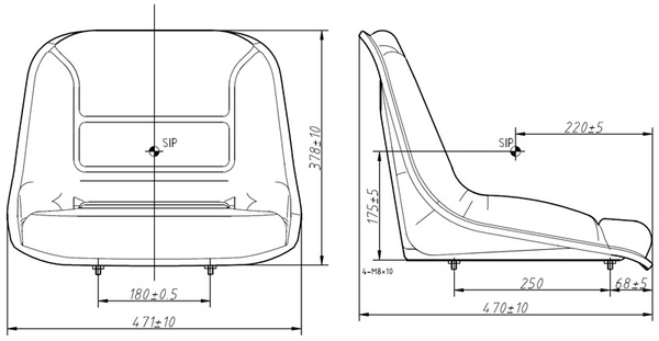 Siedzenie operatora 475x471x383 mm