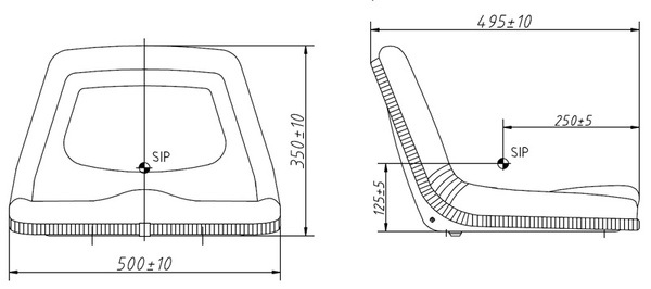Siedzenie operatora 485x500x350 mm