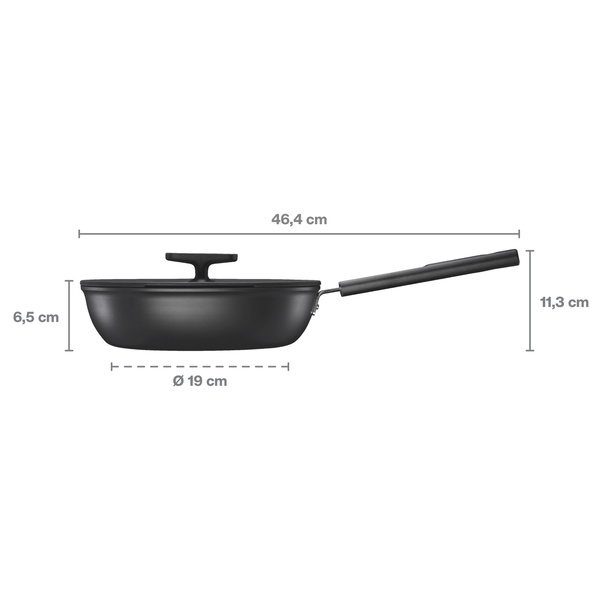 Patelnia szefa kuchni 24 cm (2,2 l) z powłoką nieprzywierającą i z pokrywką (d. 1052230)  Hard Face