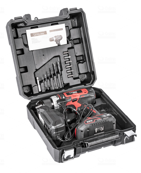 Wiertarko–wkrętarka Cedrus Power+ D40Li-SET z baterią i ładowarką w walizce