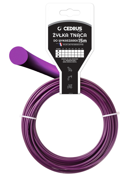 Żyłka tnąca 3.0/15m k okrągła fiolet