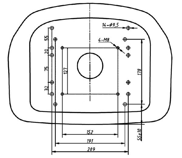 Siedzenie operatora 335x485x330 mm
